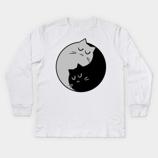 Yin Yang cats Kids Long Sleeve T-Shirt